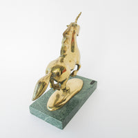 Brass Bijan Unicorn on Marble Base