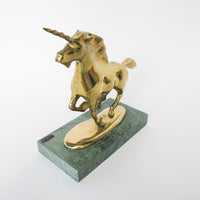 Brass Bijan Unicorn on Marble Base
