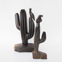 Iron Wood Cactus Sculpture Statues (Sold Separately or Together)