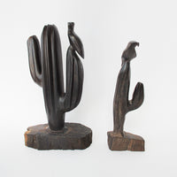 Iron Wood Cactus Sculpture Statues (Sold Separately or Together)