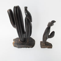 Iron Wood Cactus Sculpture Statues (Sold Separately or Together)