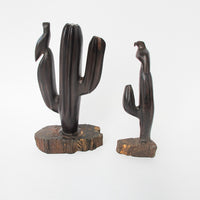Iron Wood Cactus Sculpture Statues (Sold Separately or Together)
