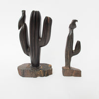 Iron Wood Cactus Sculpture Statues (Sold Separately or Together)