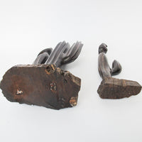 Iron Wood Cactus Sculpture Statues (Sold Separately or Together)