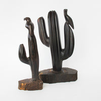 Iron Wood Cactus Sculpture Statues (Sold Separately or Together)