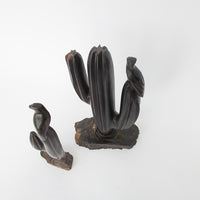 Iron Wood Cactus Sculpture Statues (Sold Separately or Together)