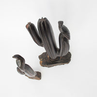 Iron Wood Cactus Sculpture Statues (Sold Separately or Together)