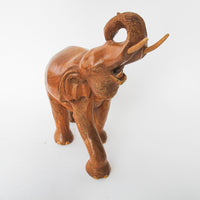 Hand Carved Wood Elephant Large Vintage