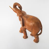 Hand Carved Wood Elephant Large Vintage