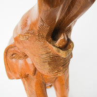 Hand Carved Wood Elephant Large Vintage