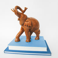 Hand Carved Wood Elephant Large Vintage