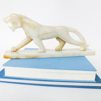 Onyx Stone Tiger Sculpture Statue from Mexico