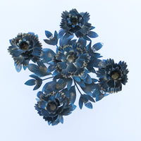 Italian Style Vintage Painted Metal Floral Candlestick Holder