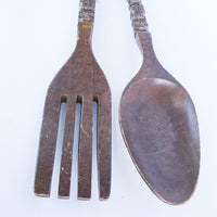 Large Wood Fork and Spoon Wall Art