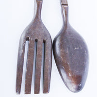 Large Wood Fork and Spoon Wall Art