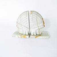White Marble Onyx Native American Bookends