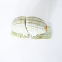 White Marble Onyx Native American Bookends