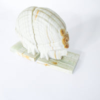 White Marble Onyx Native American Bookends