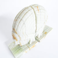White Marble Onyx Native American Bookends