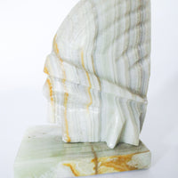 White Marble Onyx Native American Bookends