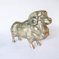 Solid Brass Ram Statue Sculpture Vintage