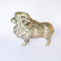 Solid Brass Ram Statue Sculpture Vintage
