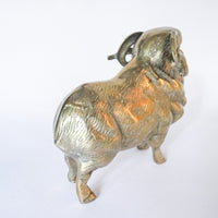 Solid Brass Ram Statue Sculpture Vintage