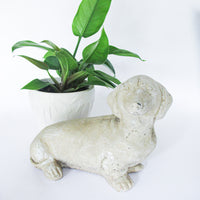 Cement Dachshund Dog Sculpture Figure Door Stop