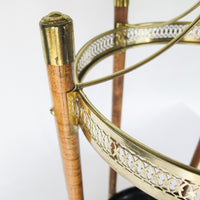 Midcentury Modern Metal and Wood Umbrella Stand