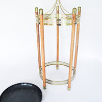 Midcentury Modern Metal and Wood Umbrella Stand