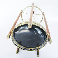 Midcentury Modern Metal and Wood Umbrella Stand