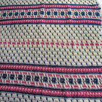 Knitted Blanket Woven Scandinavian Pink Navy and White
