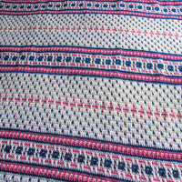 Knitted Blanket Woven Scandinavian Pink Navy and White