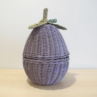 Woven Eggplant Basket Box with Fabric Liner