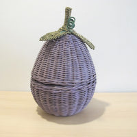 Woven Eggplant Basket Box with Fabric Liner