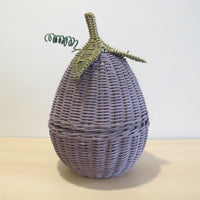 Woven Eggplant Basket Box with Fabric Liner