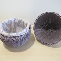 Woven Eggplant Basket Box with Fabric Liner