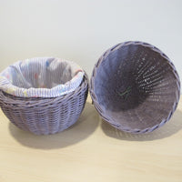Woven Eggplant Basket Box with Fabric Liner