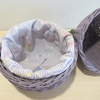 Woven Eggplant Basket Box with Fabric Liner