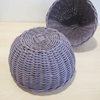 Woven Eggplant Basket Box with Fabric Liner