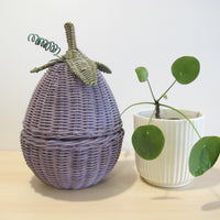 Woven Eggplant Basket Box with Fabric Liner
