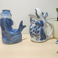 Porcelain Vase Boxes Blue and White Porcelain Fish Frog Turtle Ginger Jar