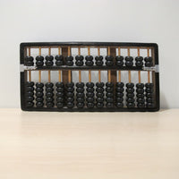 Wood Abacus Vintage Metal and Black Enamel Wood 1976