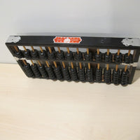 Wood Abacus Vintage Metal and Black Enamel Wood 1976