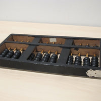 Wood Abacus Vintage Metal and Black Enamel Wood 1976