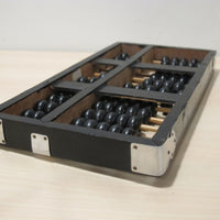 Wood Abacus Vintage Metal and Black Enamel Wood 1976