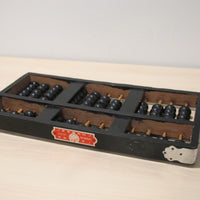 Wood Abacus Vintage Metal and Black Enamel Wood 1976