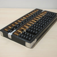 Wood Abacus Vintage Metal and Black Enamel Wood 1976