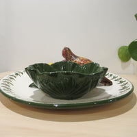 California Pottery Serving Tray Ceramic Bird Plate