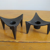 Cast Iron Candle Holders Midcentury (Set of 2)